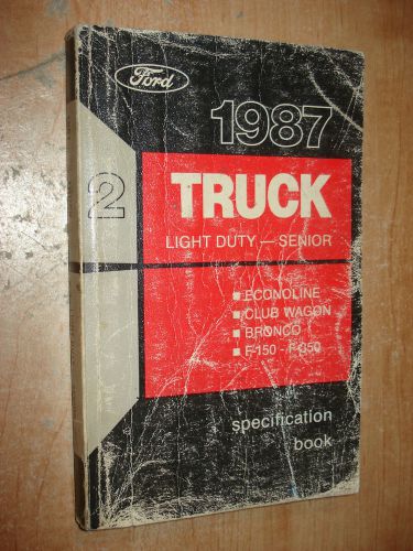 1987 ford truck specifications manual original book f150 f250 super duty &amp; more