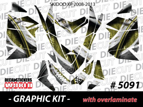 Ski-doo xp mxz snowmobile sled wrap graphics sticker decal kit 2008-2013 5091