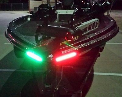 Boat bow led lighting red &amp; green 12&#034;  ip68 fully submersible marine