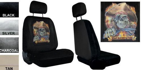 Pirate dead men tell no tales 2 low back bucket car truck suv seat covers pp 3a