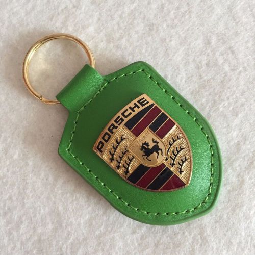 Porsche design high quality leather key ring gold crest keychain for porsche #f