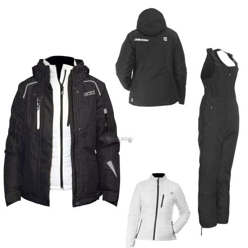 Snowmobile ckx zenith jacket black suit shell pants bib women small snow coat