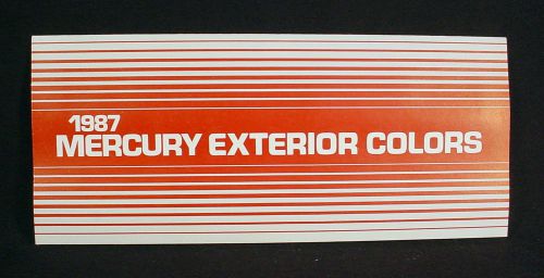 1987 mercury paint color chip brochure - original