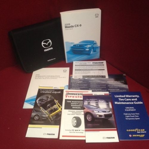 2008 mazda cx-9 oem owners manual set with warranty guides and case
