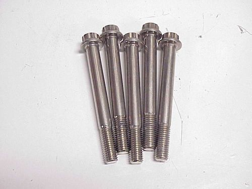 5 used arp metric stainless steel 12 point head bolts m10x1.5x90mm nascar