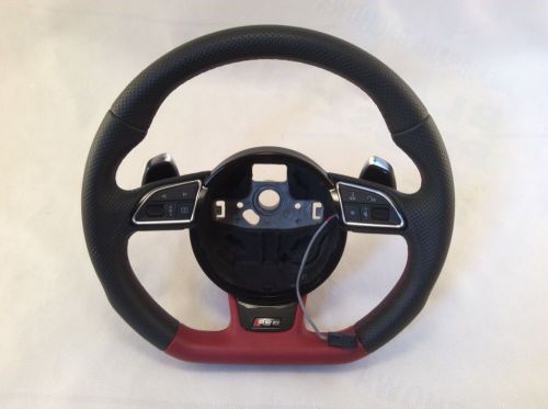 Audi rs6 steering wheel with paddle shifters 013+ black+red red stitch used