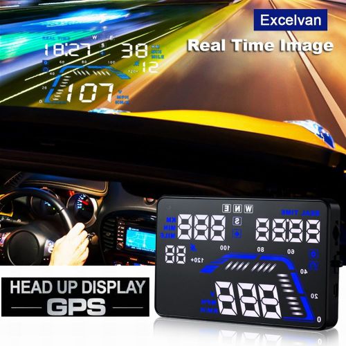 Universal car gps hud head-up display 5.5&#034; dash screen projector speedometer