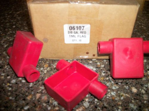 13 = 2/0 red positive flag battery terminal protectors covers free shipping!!!