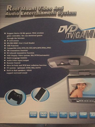 Roof mount 9&#034; ldc video and audio entertainment system dvd/tv/game system new!