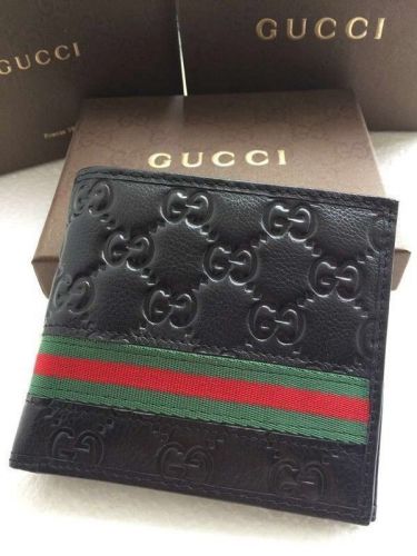 Men gucci gray leather wallet