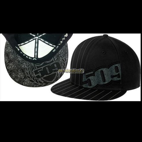 509 stripe flat bill flex fit hat - black