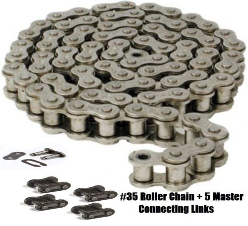 Chain assembly, roller, #35 ,go karts, scooters, 10&#039;, 5 connecting links, tritan