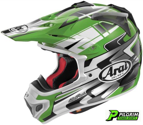 Arai vx-pro 4 tip green motocross racing dirtbike off road atv utv helmet lg lrg