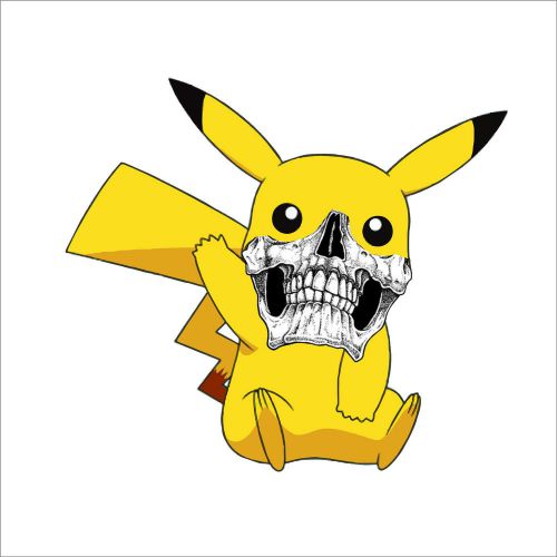 Pikachu skull mask pokemon funny window vinyl sticker decals jdm pokemon go