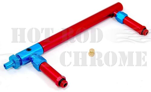 Billet aluminum fuel log barry grant style anodized red and blue 9/16-24 outlet