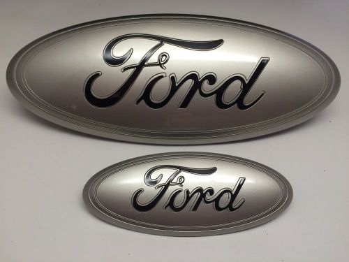 2011-16 ford super duty / f-250-550,grille emblem &amp; tailgate set,silver &amp; black