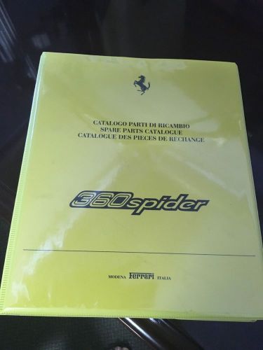 2001-2002 ferrari 360 spider factory original parts catalog manual binder rare!