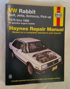 Haynes 1975-1992 vw rabbit golf jetta scirocco repair service overhaul manual