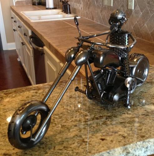 Harley davidson metal motorcycle art screaming fury big dog honda chopper style!
