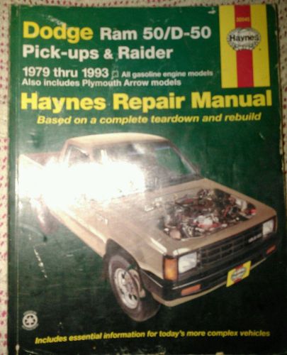 Haynes  manual covers  d50, ram50, power ram 50, raider, arrow  1979-93  (30045)