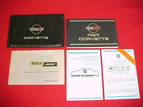 1989 corvette vette original owners manual service guide kit + case audio 89 oem