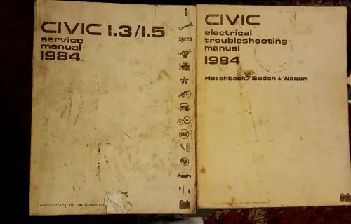 1984 honda civic 1.3/1.5 service repair manual 84 wiring diagrams 2 books lot