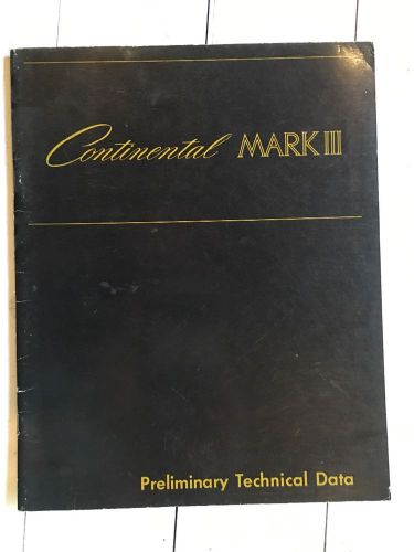 Lincoln continental mark iii shop manual original