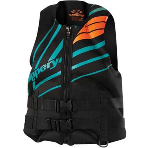 Slippery surge neo watercraft vest 2016-black/teal-lg