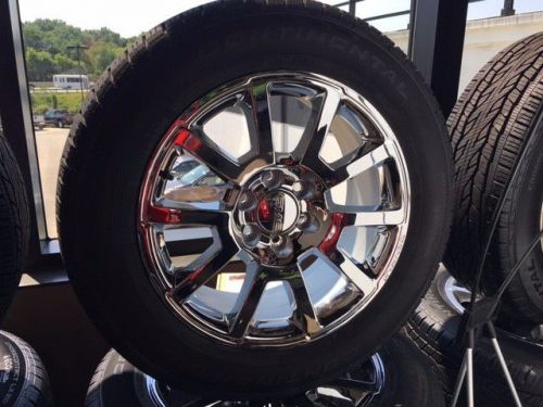 Set of 4 tires and 20&#034; chrome wheels for sierra yukon take offs less 500 miles