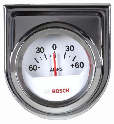 Bosch 2&#034; ammeter amp gauge  -60-0-+60 range white/chrome bezel fst8204