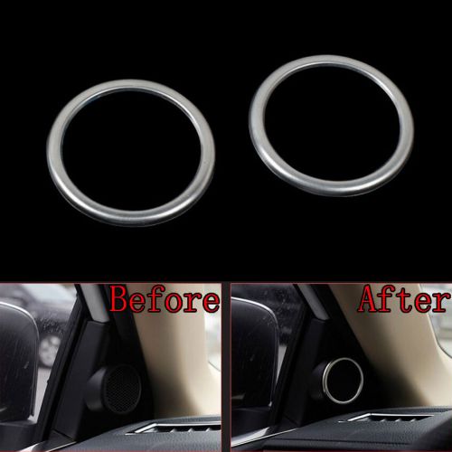 2xchrome stainless door stereo speaker frame cover trim sticker for corolla 2014