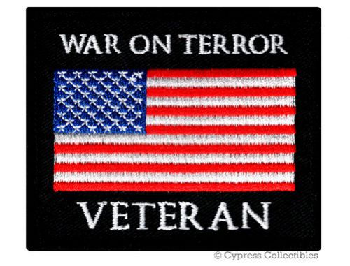 Mlitary vet biker patch war on terror embroidered iron-on vest usa flag veteran