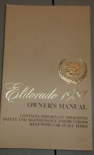 1981 cadillac eldorado owners mnaual