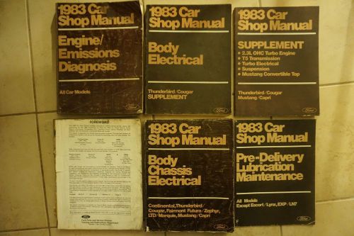 1983 car shop manual lot of 6 manuals (one is missing front cover)