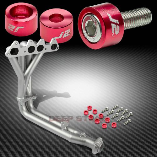 J2 for cd f22 ceramic exhaust manifold racing header+red washer cup bolts