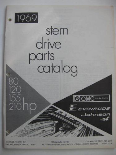 1969 omc parts catalog for 80 120 155 &amp; 210 hp stringer stern drives.
