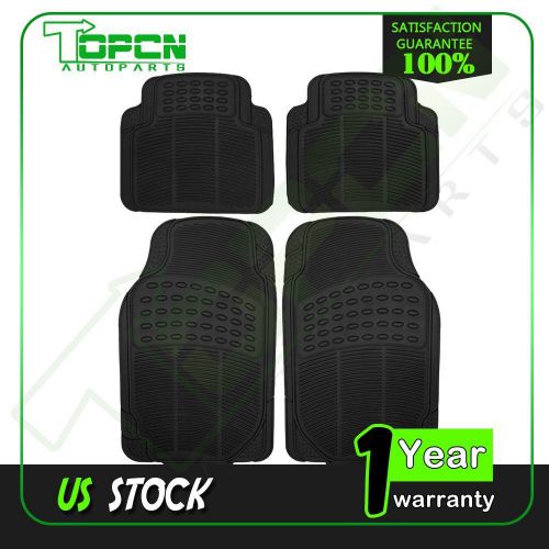 4pc front rear in black all weather deep dish heavy duty rubber car floor mats