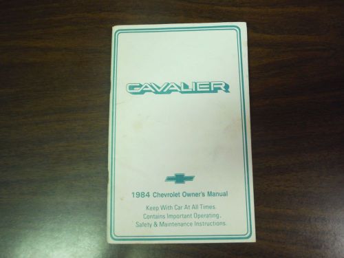 1984 chevrolet cavalier owner&#039;s manual in sleeve with extras