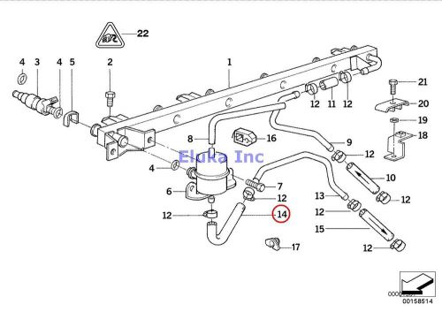 Bmw genuine fuel injection kit for fuel hose and clamp fpm e32 e34