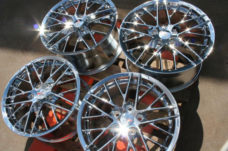 Chrome corvette zr1 wheels rims fits 2005-2013 c6 ls2 ls3 chrome nice l@@k!