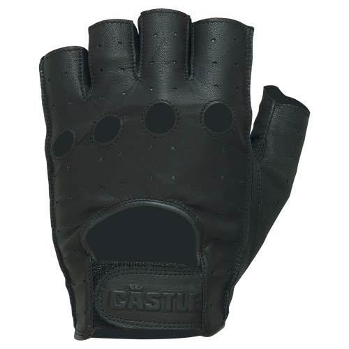 Castle streetwear fingerless leather gloves black