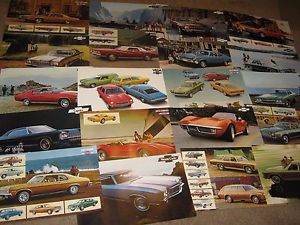 1971, 72, 73 chevrolet dealer sales brochure lot (20) camaro, corvette, chevelle