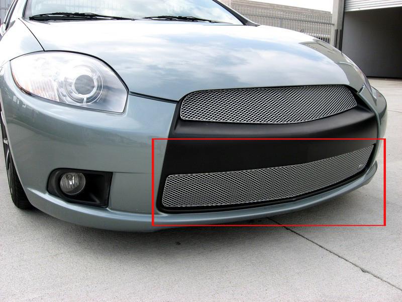 2009-2012 mitsubishi eclipse grillcraft lower silver grille 1 pc grill  mit3316s