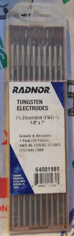 Radnor,tungsten,electrodes,1%,zirconiated,10 pieces,