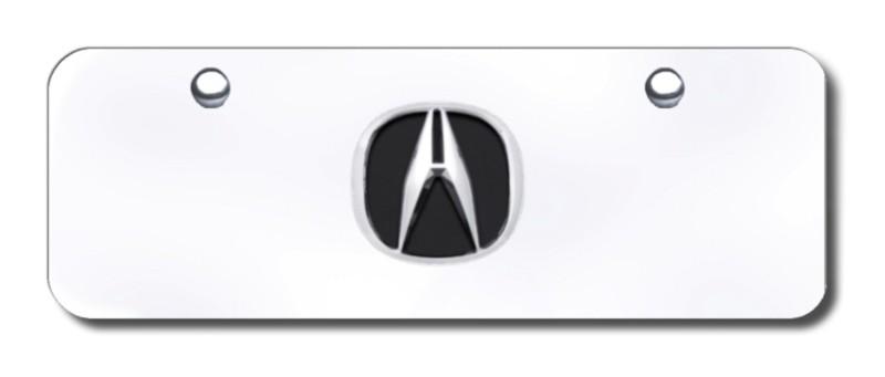 Acura chrome logo on chrome mini-license plate made in usa genuine