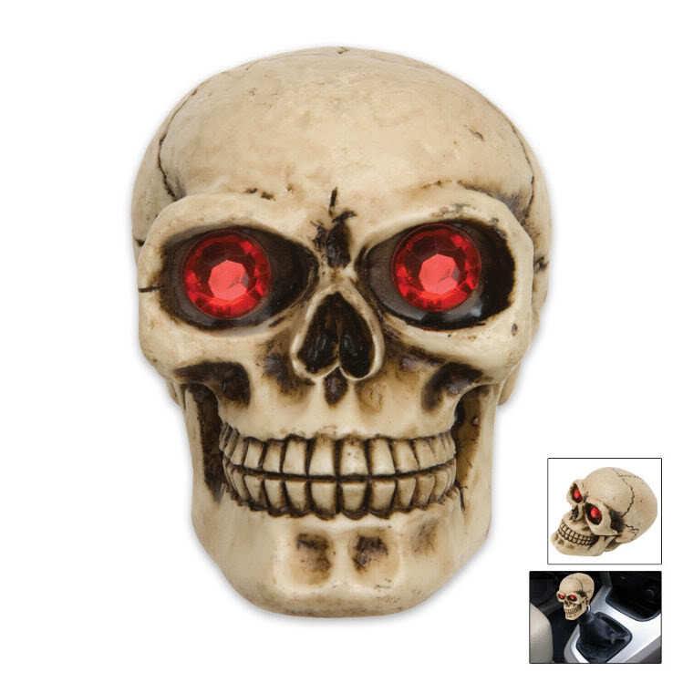 Sale human skull treasure red eyes gear shift knob shifter grommet custom bone