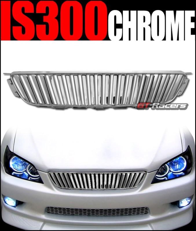 Chrome vertical vip sport front hood bumper grill grille 2001-2005 lexus is300