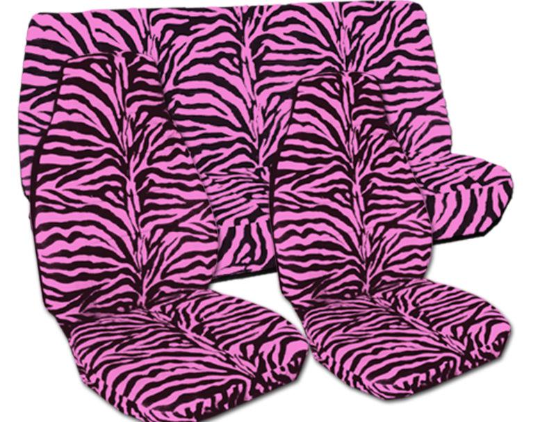 Zebra pink  car seat covers. front and rear jeep wrangler yj 87-95 made to fit