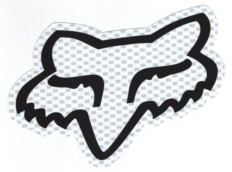 Pack of 10 fox racing 7" head stickers white new in package!! free shipping!