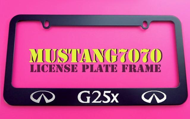 1 brand new infiniti g25x black metal license plate frame + screw caps